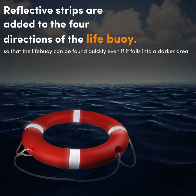 23 Inch Life Rings with 98.4ft Water Floating Lifesaving Rope