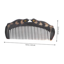 FRCOLOR 2pcs Natural Ox Horn Comb Fine Tooth Scalp Massager for Hair Care Lightweight Versatile Styling Tool for All Hair Types Elegant Design Reduces Static Enhances Shine