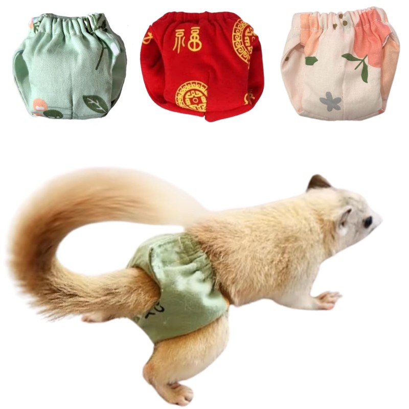TTMIMIK Adjustable Small Pet Diapers, Reusable Washable Squirrel Diapers Absorbent