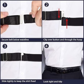 Genérico 4 Piezas de Bandas Ajustables para Ropa, Cinturón Elástico Invisible para Remangar Camisas y Suéteres, Ajuste de Tops Cortados y Estilismo Casual, 120-160 cm