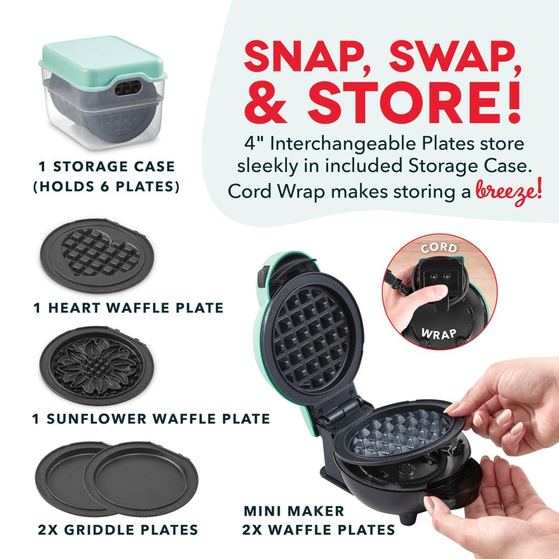 DASH MultiMaker® Mini System - Waffle Maker with Six 4”