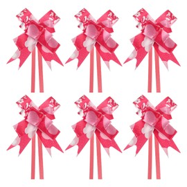 PATIKIL Gift Pull Bows, 300 Pcs Baskets Present Wrapping Bows Heart Pattern Christmas Bow Gift Bows Bulk for Birthday Party, Red
