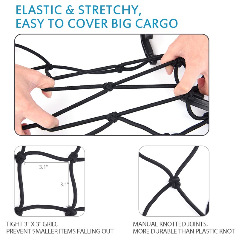 MICTUNING Cargo Nets, 6mm 47" x 36" Heavy Duty Latex
