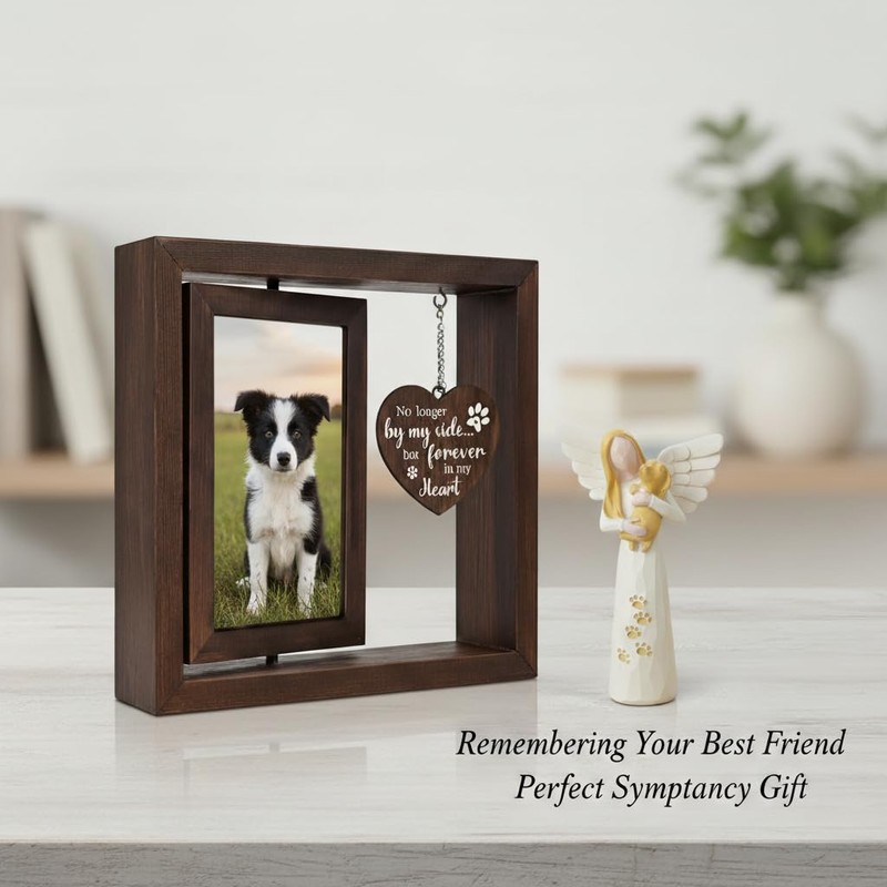 Dog Memorial Picture Frame – 4x6 Rotating Frame, Eco Pet