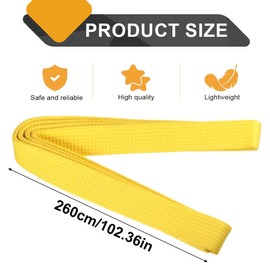 XPEX Judo Belt, 260 cm, Judo Karate Belt, Martial Arts, Karate, Judo Cotton, Taekwondo Belts, Professional Karate Aikido Belt for Children and Adults, Martial Arts Belt (Yellow), yellow