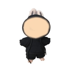 Doll Clothes for 17cm Dolls Outfit, Casual Style Hoodies & Pants Set for 17cm Doll Accessories Clothes,No Doll (Black 1)