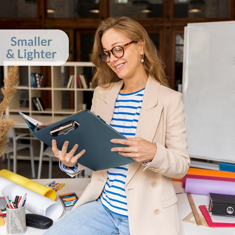 SKYDUE 3 Ring Binder with Clipboard 1 Inch, 13.2" ×