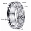 VAKKI 8mm Celtic Knot Tungsten Carbide Ring Matte Center Polished