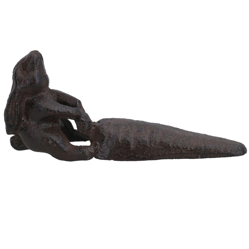 Rabbit with Carrot Door Stop Cast Iron Metal Rustic Doorstop