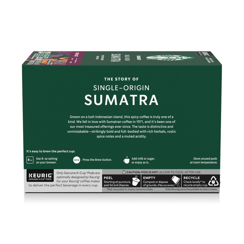 Starbucks K-Cup Coffee Pods, Dark Roast Hot or Iced Coffee,