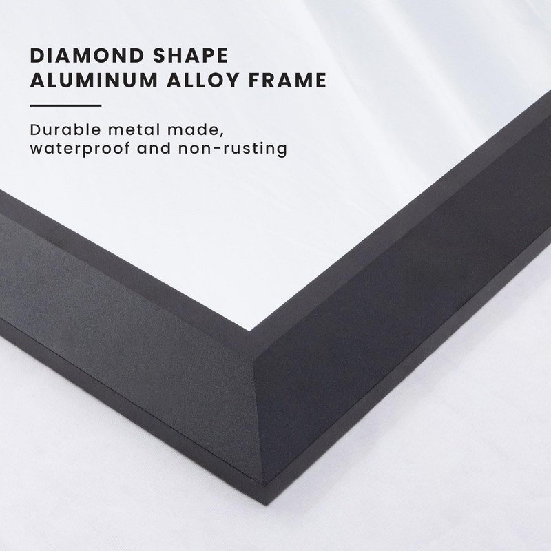 Amorho Black Bathroom Mirror, 24x36 Inch Thick Metal Framed Wall