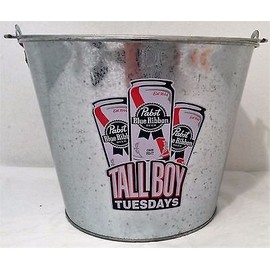 Pabst Blue Ribbon Galvanized Metal Beer Bucket - Tallboy Tuesdays