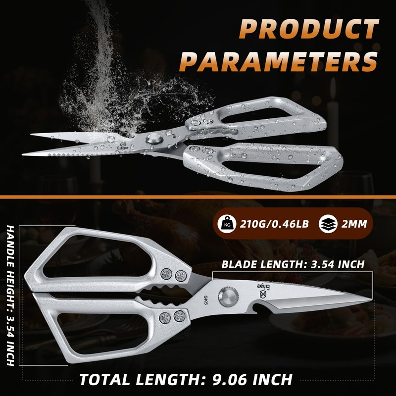 Ethyxe Kitchen Scissors All Purpose - Heavy Duty Poultry Shears,