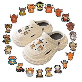 Highland Cow Croc - 21PCS Highland Cow Gifts for Women, Christmas Croc Charms, Cow Shoe Charms for Clog, Cute highland cow Shoe Charms, DIY Croc Accessories, Farm Animal Charms Decor Women Adults