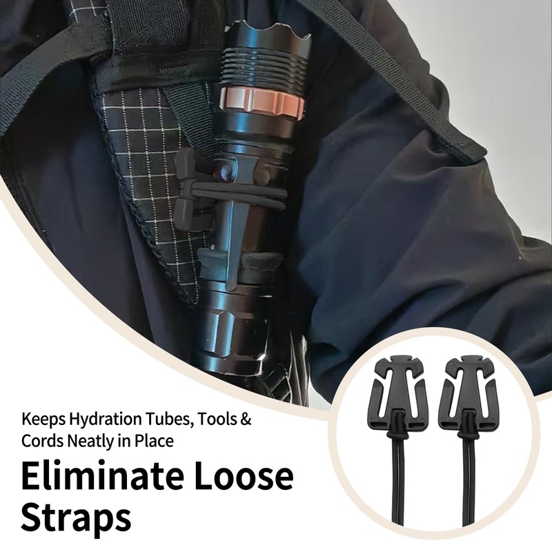 YAFIYGI 8Pcs Web Dominator Molle Strap Keepers with Elastic String