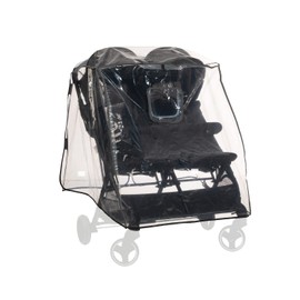 Hauck Universal Rain Cover Twin Pushchair Sibling Pushchair Reflective Border Contact Window Good Air Circulation Easy Attachment Transparent
