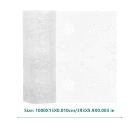 10 Yards Christmas Snowflake Tulle Roll Glitter Organza Snowflake Gauze Xmas Wrapping Ribbon for Christmas Decor Table Runner(15cm,White)
