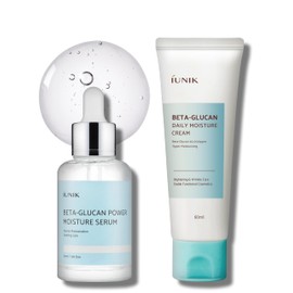 IUNIK Beta Glucan Daily Moisture Cream Beta-Glucan Power Deep Moisture Serum Intense Hydration Fortifying Skin Barrier Ultra Intense Hydrating Moisturizing Facial Moisturizer Korean