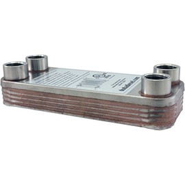 Duda Energy HX1210:M12 B3-12A 10 Plate Stainless Steel Heat Exchanger with 1/2" Male NPT Ports Copper Brazed, 1.2" Height, 2.9" Width, 7.5" Length