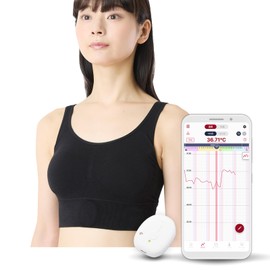 [Just Put it on and Sleep] My Temperature Women's Basic Pregnancy Thermometer [Measure While Sleeping, Automatic Recording to App, No Input Required, Data Store] Device, Body & Dedicated Bra Set