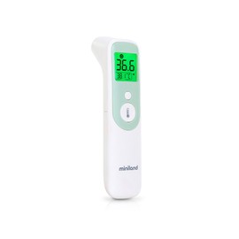 Miniland - Thermosense Plus, Termometro Digitale 3 in 1 (Fronte + Orecchio + Liquidi), Misurazione Precisa in 1 Secondo, Termometro per Bambini con Rilevamento Automatico, Indicatore di Febbre, 40 Mem