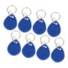100 Pcs Blue Keychains RFID Proximity Card Key for Access
