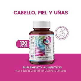 LIFEED5 Hair and Nails | Biotina, Colágeno y Vitamina E | 120 cápsulas
