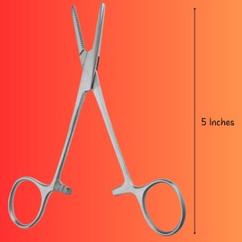 Dog Hemostat Forceps Fishing Forceps For Unhooking Fish Locking Pliers Dog Pet Ear Hair Tweezers Self-Locking Pick-Up Pliers Dog Grooming Scissors Piercing Forceps Dog Ear Hair Puller (Straight) 5"