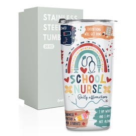 Onebttl School Nurse Gifts: Stainless Steel 20 OZ Tumbler With Lid and Straw - Appreciation Gift for School Nurse Day