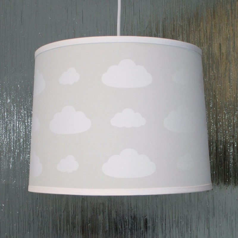 firstchoicelighting Light Grey Cotton with White Clouds Easy Fit Ceiling