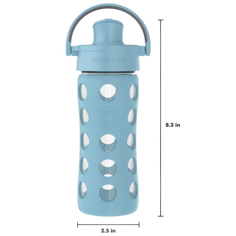 Lifefactory 12-Ounce Glass Water Bottle with Active Flip Cap and