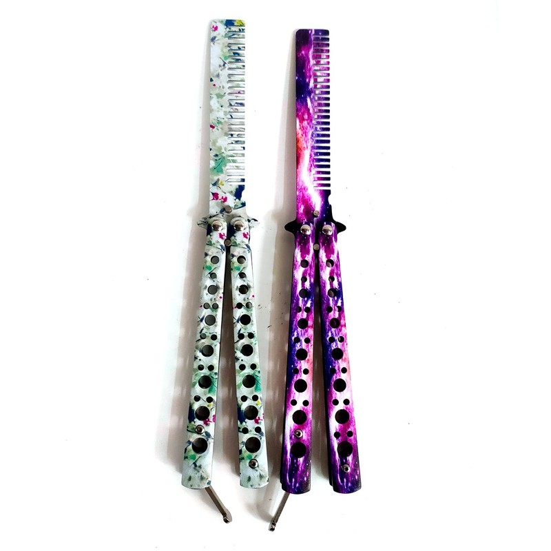 WANLIAN Beautiful Comb,Beautiful Comb Stainless Steel Folding Practice Combs Hair