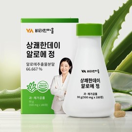 Vitamin Village 비타민마을 상쾌한데이 알로에 정 대용량 1병 180정 3개월분 Vitamin Village Refreshing Day Aloe Vera Tablets Large Size 1 Bottle 180 Tablets 3 Months Supply