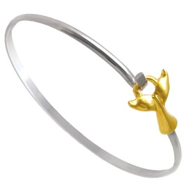 Cape Cod Jewelry-CCJ Whale Tail Bracelet | TwoTone Latch Cuff