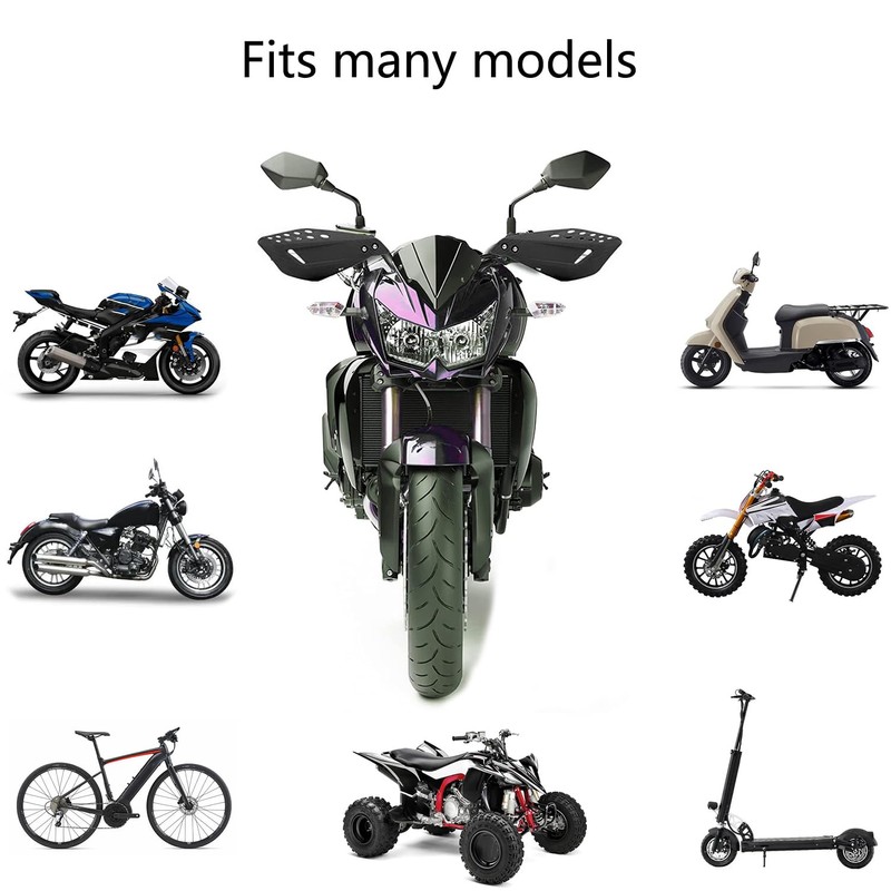 Kucehiup Motorcycle Handguards 7/8" 22mm Universal Hand Guards Black