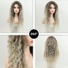 Ynuvigrate Long Curly Wavy Ash Blonde Wig for Women Daily