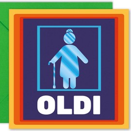 Cult Kitty - Old Female - Funny Birthday Card for Her - Cheeky Mum Birthday Card, Witty Daughter Birthday Card - Gran Birthday Card - Cheeky Birthday Card