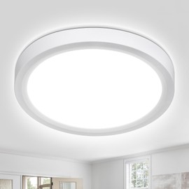 Defurhome Bathroom Ceiling Light,15W 1500LM,5000K Daylight White, Waterproof IP54,Dome,Modern,Flush Ceiling Light for Kitchen,Toilet,Porch,Bedroom,Utility Room,Ø18CM(White)