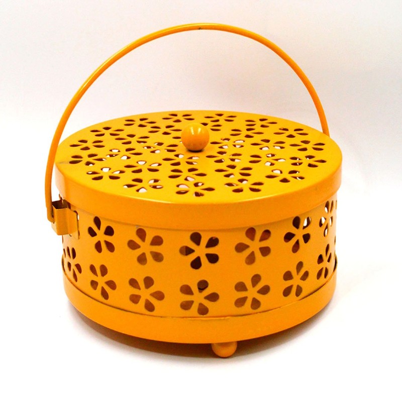 Millya Mosquito Coil Holder with Cover Classical Metal Anti-scald Hollow