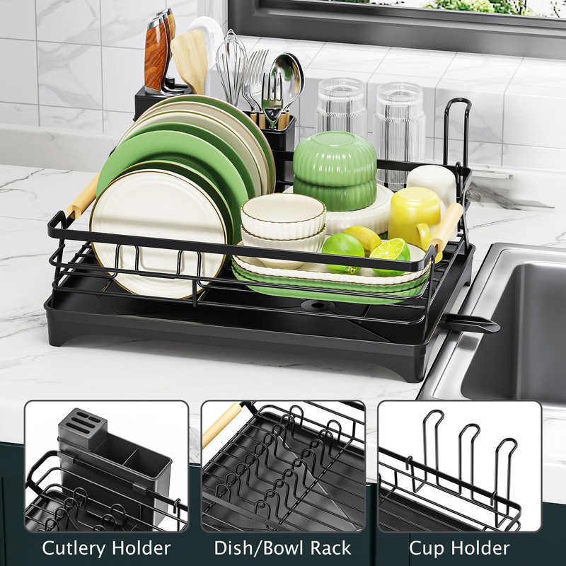 Epicano Dish Drying Rack for Kitchen Counter,Space-Saving Dish Rack,Rustproof Dish