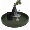 HofferRuffer Faux Leather Round Serving Tray, Vegan Croco Leather Decorative