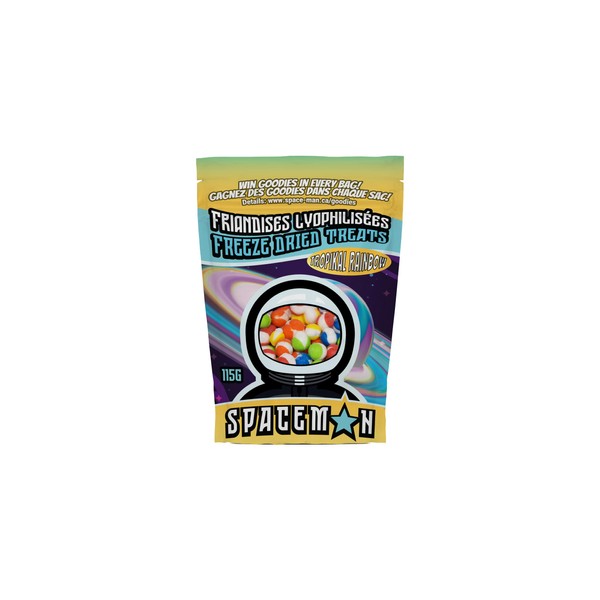 Spaceman Tropikal Rainbow Freeze Dried Candy – 115g Bag of