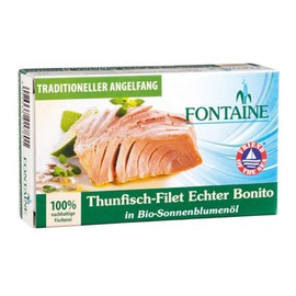 Fontaine - Real Bonito in Organic Sunflower Oil - 120 g - Pack of 10