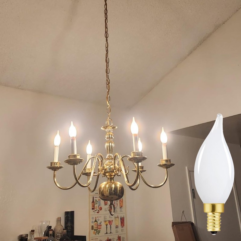 Duoled E12 Dimmable Candelabra Bulb 2700k Warm White Candle Light