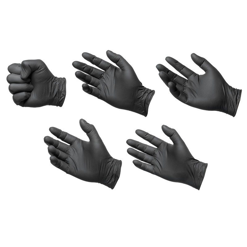 Nitrilhandschuhe puderfrei schwarz black Tiga 100 Stück Größe: Medium Einmalhandschuhe