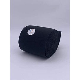 4 Inch/100mm Wide Flat Elastic Band Spool Sewing Bands Webbing Garment Sewing Accessories (Black - 1 Meter)