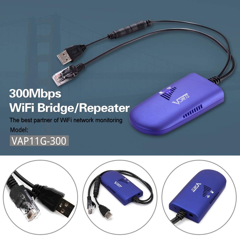 Wireless Bridge Dongle WiFi Cable Converter RJ45 Ethernet Port to
