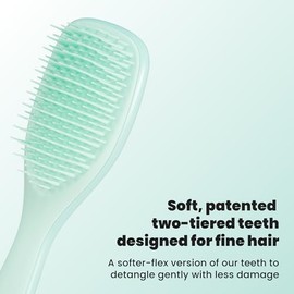 Tangle Teezer Mini Ultimate Detangler Fine and Fragile - For Wet & Dry Hair - Detangling Brush for Thin & Fine Hair - Perfect Brush For Kids & Travel - Jade Lagoon