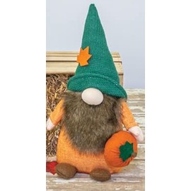 Maple Pumpkin Gnome Tabletop Plush - Green/Orange