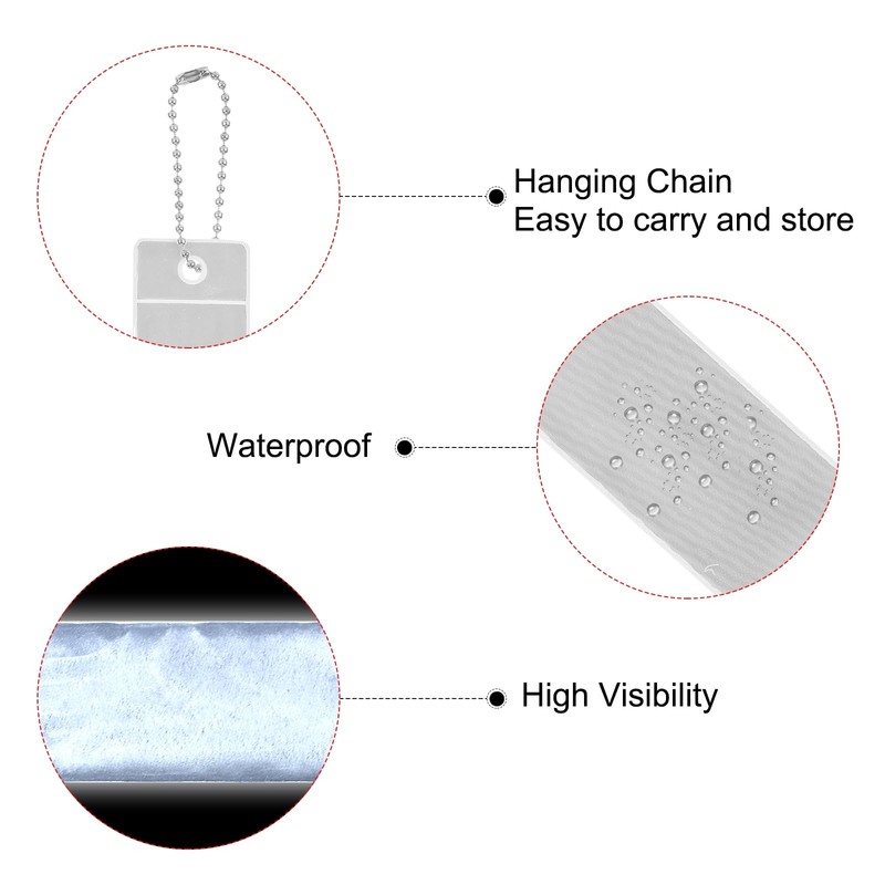 PATIKIL Safety Reflector, 8 Pack Reflector Pendant Reflective Safety Keychain